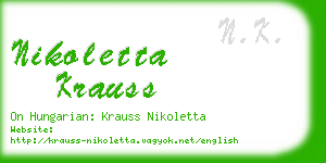nikoletta krauss business card